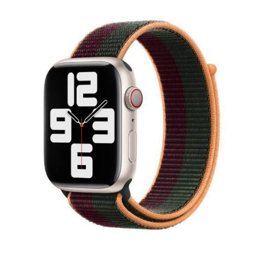 Picture of Apple Sport Loop Band Regular for Apple Watch 49/45/44/42mm - Dark Cherry/Forest Gree