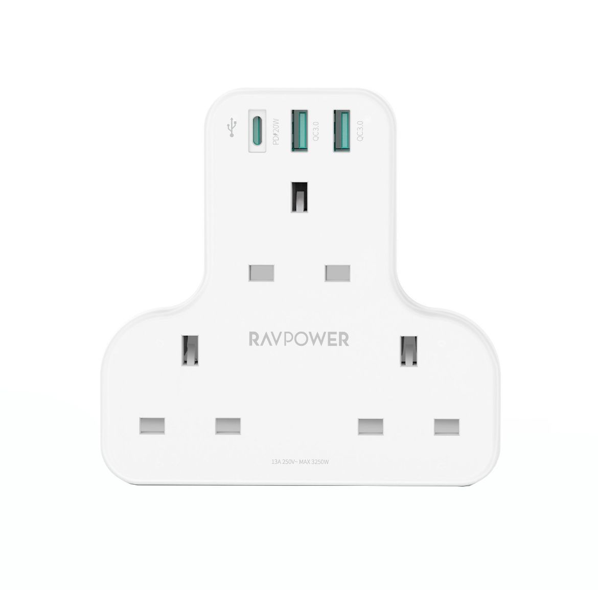 Picture of Ravpower Pioneer 20W 3 port Charger with 3 AC Plug - White  