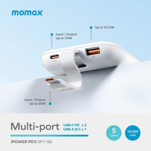 Picture of Momax iPower PD3 10000mAh Battery Pack - White