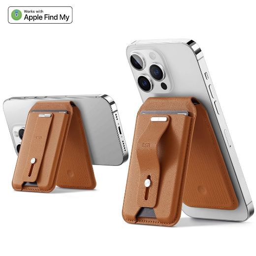 Picture of ESR HaloLock Geo Wallet Grip Stand - Caramel Brown