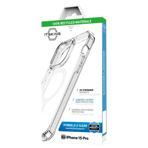 Picture of Itskins Hybrid Clear Case Compatible With Magsafe for iPhone 15 Pro - Transparent