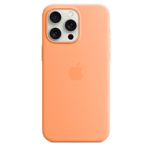 Picture of Apple iPhone 15 Pro Max Silicone Case with MagSafe - Orange Sorbet