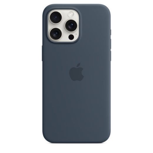 Picture of Apple iPhone 15 Pro Max Silicone Case with MagSafe - Storm Blue