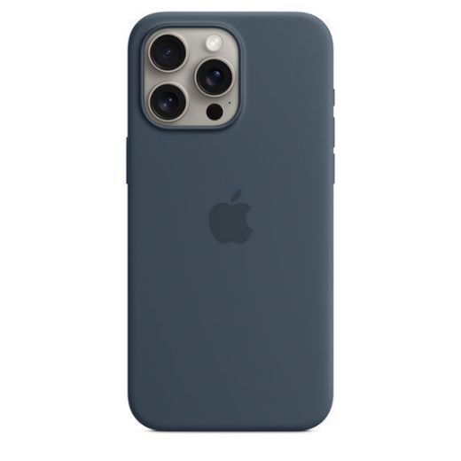 Picture of Apple iPhone 15 Pro Max Silicone Case with MagSafe - Storm Blue