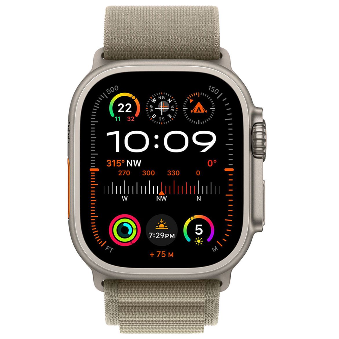 Picture of Apple Watch Ultra 2 GPS + Cellular 49mm Titanium Case with Alpine Loop Medium - Olive