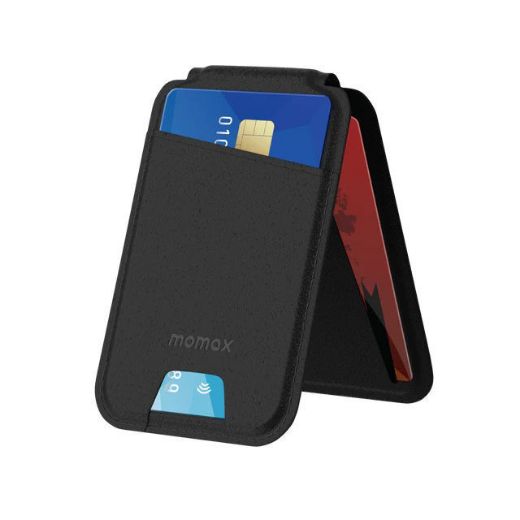 Picture of Momax Magnetic Wallet Card Holder With Stand - Black