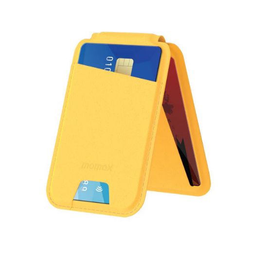 Picture of Momax Magnetic Wallet Card Holder With Stand - Yellow