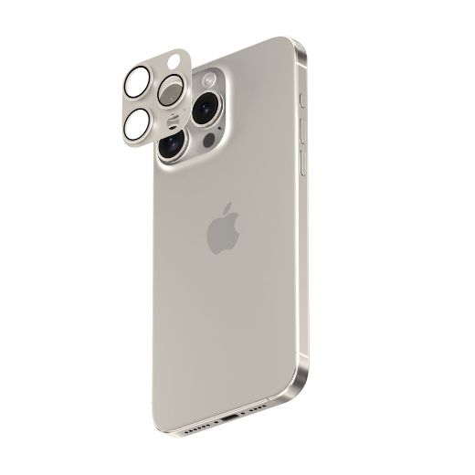 Picture of Smartix Premium Aluminium Camera Glass for iPhone 15 Pro/15 Pro Max - Natural Titanium