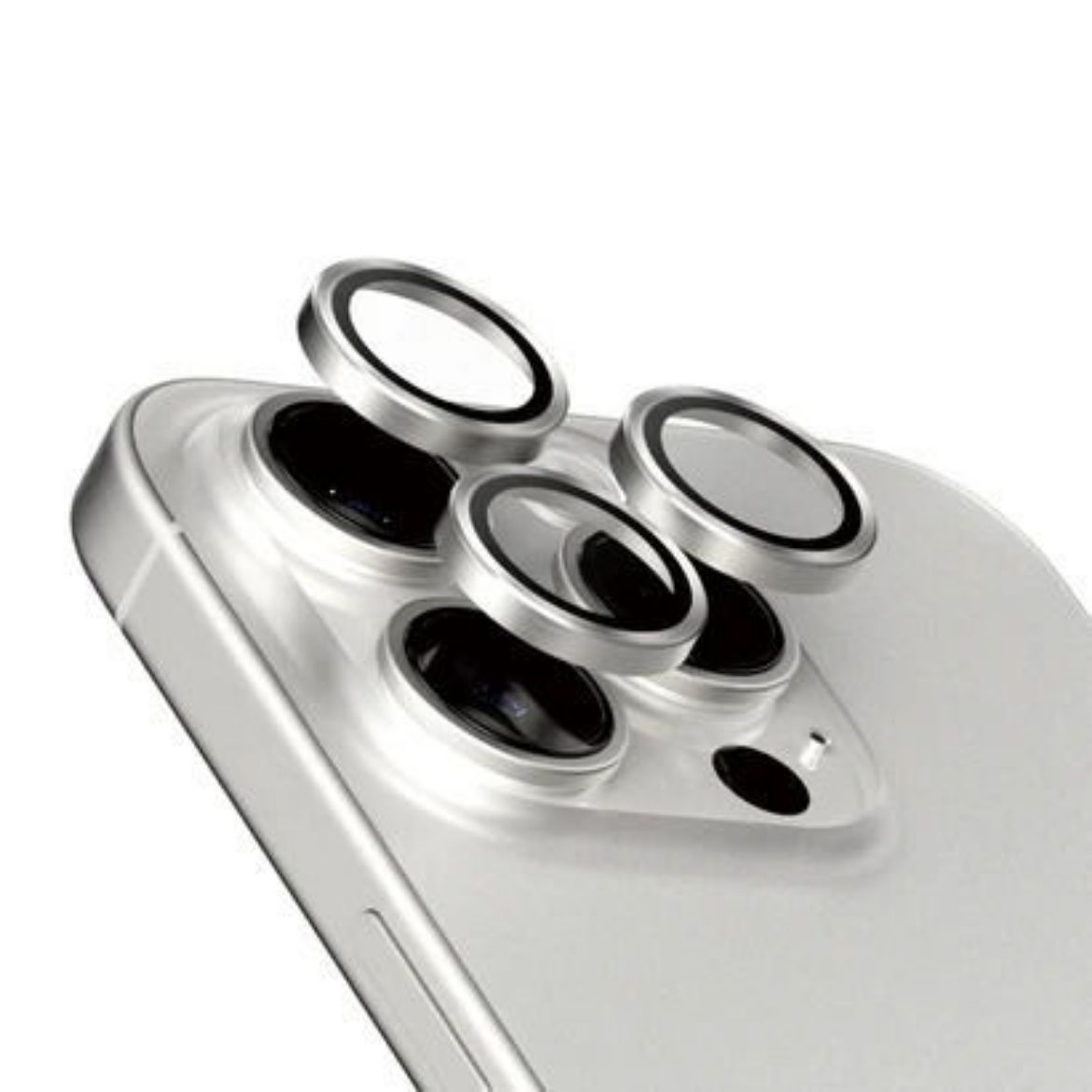 Picture of PanzerGlass Hoops Camera Lens for iPhone 15 Pro/15 Pro Max -  White Titanium