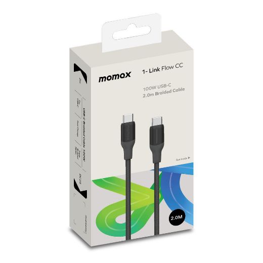 Picture of Momax Link USB-C to USB-C Cable Support 100W 2M - Black