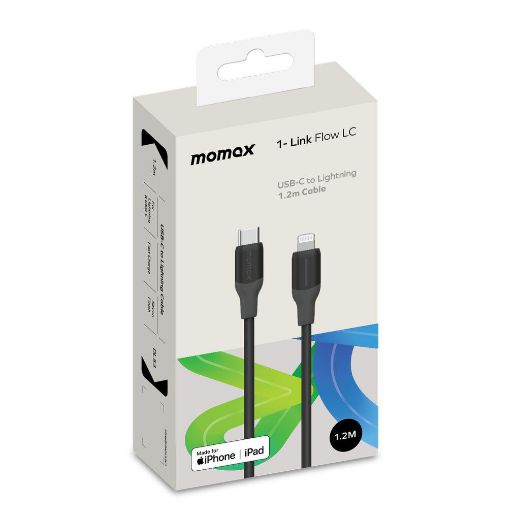 Picture of Momax Link USB-C to Lightning Cable Support 35W 1.2M - Black