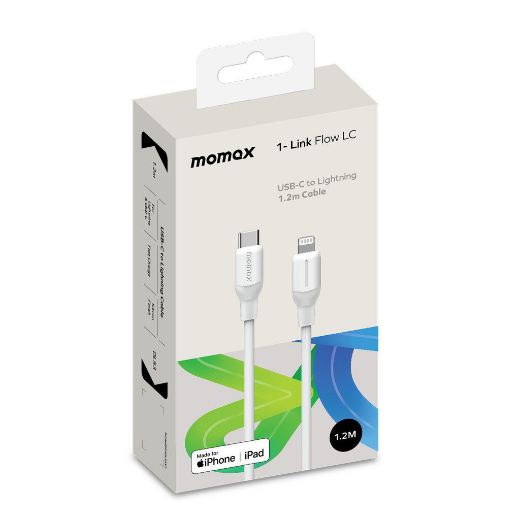 Picture of Momax Link USB-C to Lightning Cable Support 35W 1.2M - White