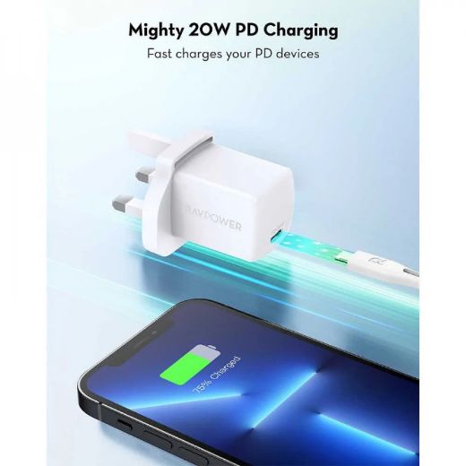 Picture of Ravpower PD 20W Wall Charger USB-C - White