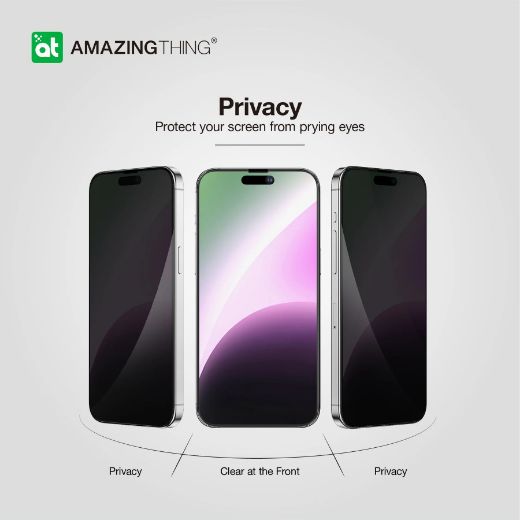 Picture of Amazingthing iPhone 15 Pro Max 3D Fully Covered Radix Privacy Glass - Privacy