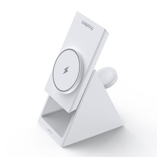 Picture of Choetech 3in1 Foldable Stowable Wireless Charging for iPhone iWatch Airpods - White