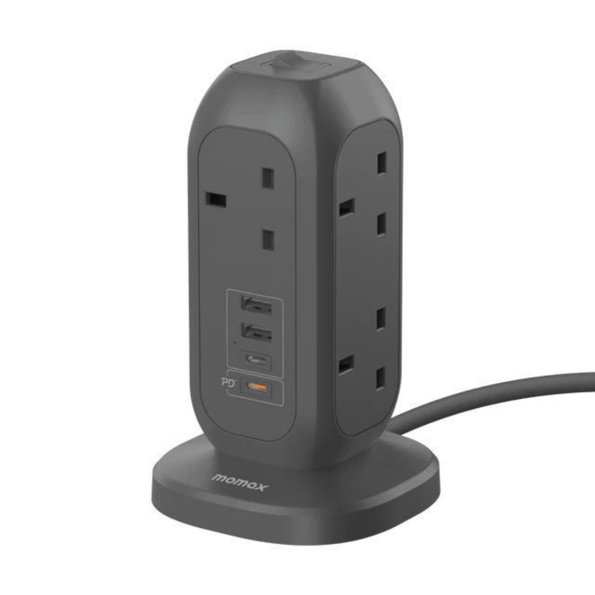 Picture of Momax OnePlug 7-Outlet Power Strip with USB - Space Gray