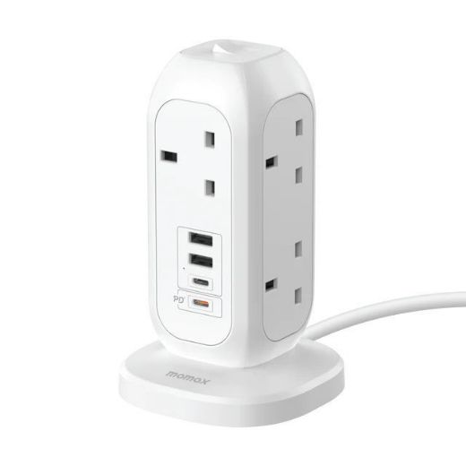 Picture of Momax OnePlug 7-Outlet Power Strip with USB - White