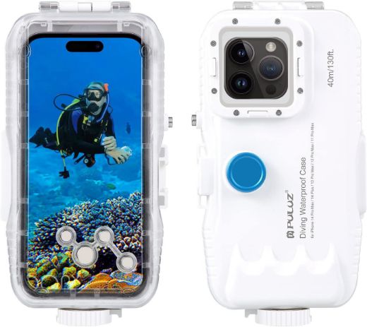 Picture of Puluz Waterproof Diving Case for iPhone 15 Plus/11 pro max to 15 pro max - White