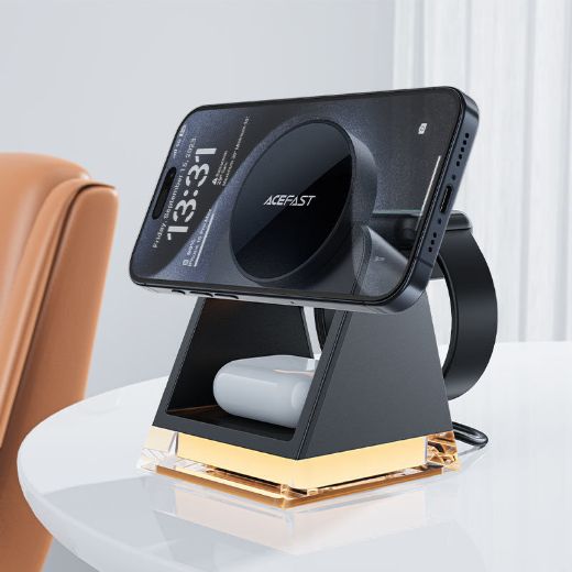 Picture of AceFast 3in1 Desktop Wireless Charging Holder - Black