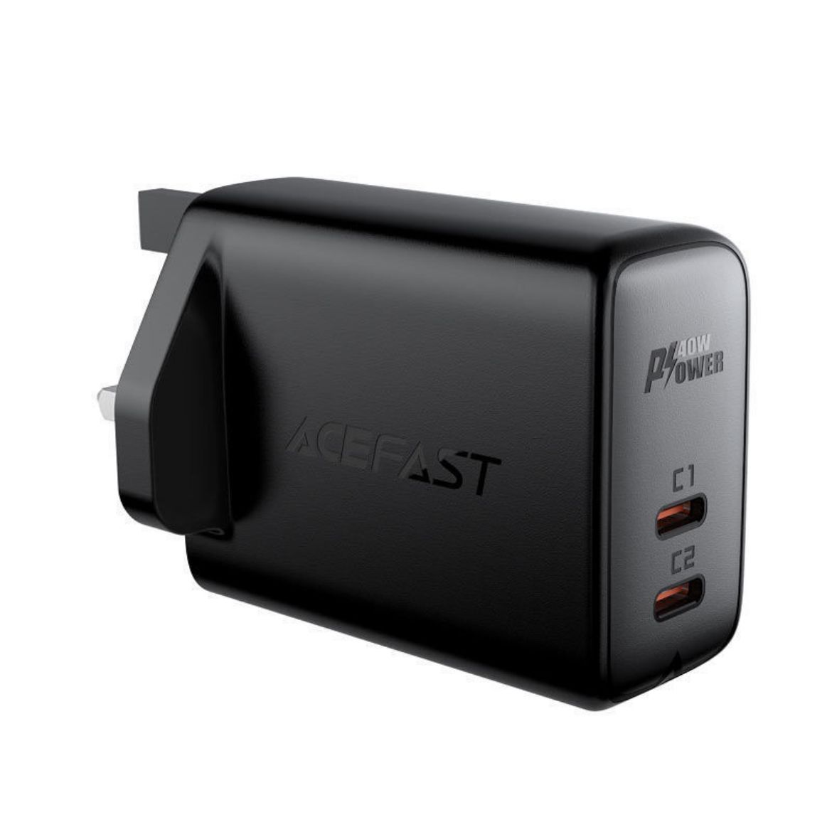 Picture of AceFast PD 40W Dual Port USB-C Power Adapter - Black