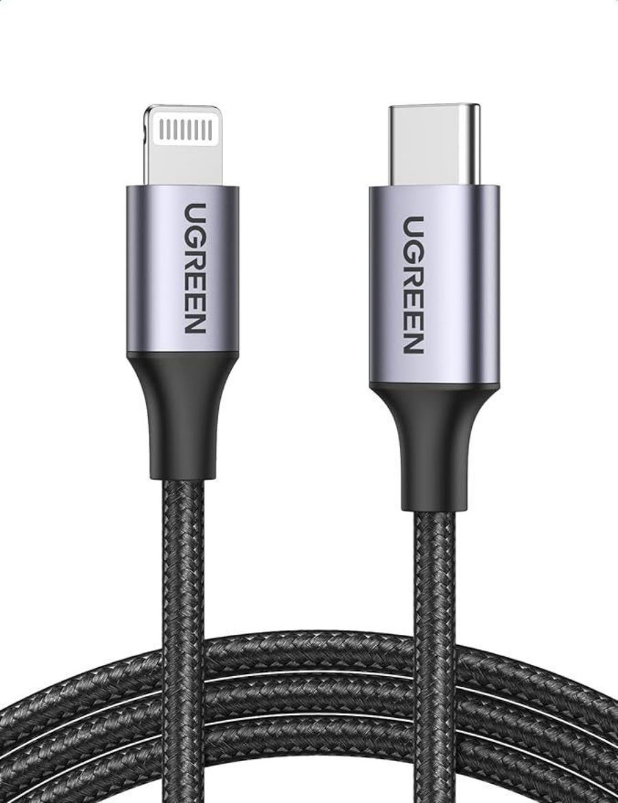 Picture of Ugreen USB-C to Lightning Aluminum Shell Braided Cable 1M - Black