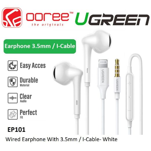 Picture of Ugreen Wired Earphones with 3.5mm Connector - White