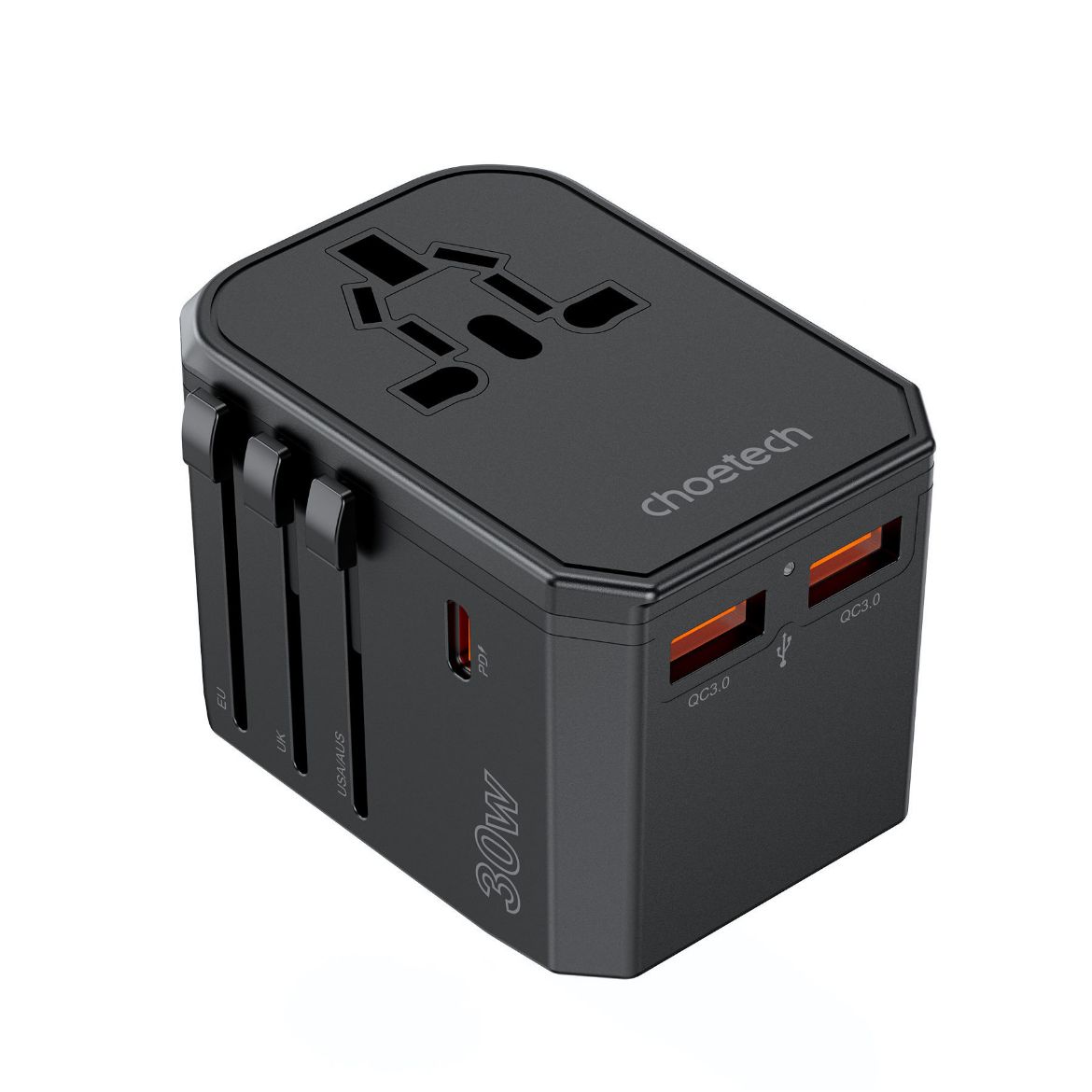 Picture of Choetech PD30W C+2A Travel Wall Charger - Black