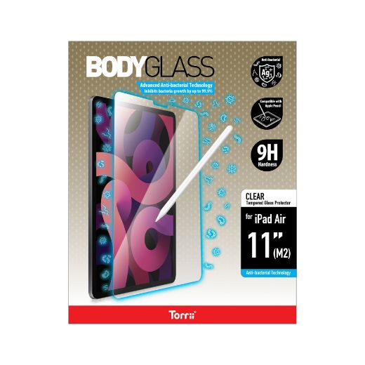 Picture of Torrii Bodyglass Anti-bacterial Glass Screen Protector for iPad Air 11-in (M2) & iPad 10th (10.9) - Clear