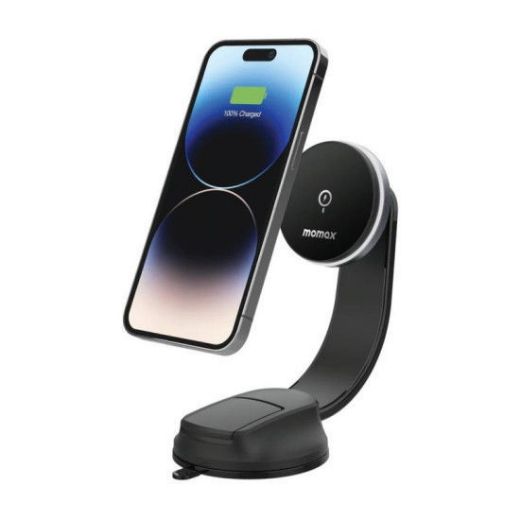 Picture of Momax Q Mag 15W Magnetic Wireless Charging Car Mount - Black